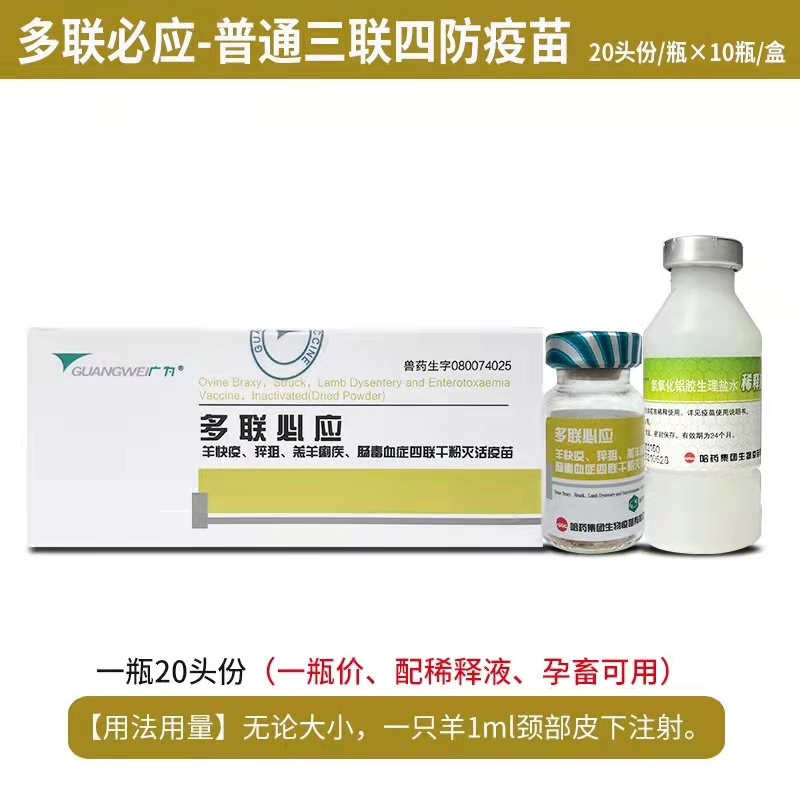 多聯(lián)必應(yīng)-羊快疫、猝疽、羔羊痢疾、腸毒血癥四聯(lián)干粉滅活疫苗